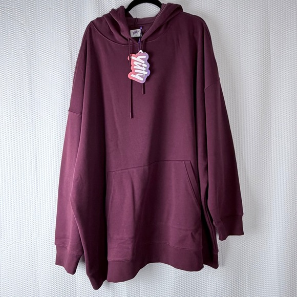 Yitty 4X Oversized Burgundy Pullover Hoodie Dress Sweater Pocket NWT Cozy - Picture 10 of 10